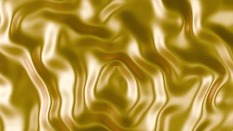 Golden Liquid Abstract Ripples, Endless Loop, Flowing Motion Background Stock Footage 333488078