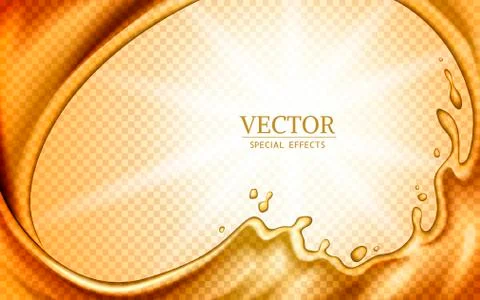 Golden liquid elements Illustrazione stock