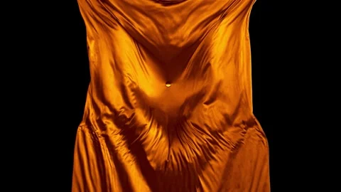Golden liquid falling movement in slow motion abstract footage clip Stock Footage 327570676