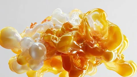 Golden liquid ink Video stock 317017138