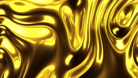 Golden Liquid Metal Loop Background Video stock 334670242