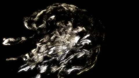 Golden Liquid Particles Overlay Stock Footage 171235539