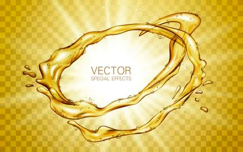 Golden liquid special effect Stock Illustration
