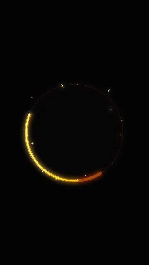 Golden loading circle animation on black background loop Stock Footage 346645163