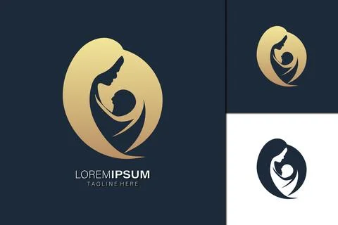 Golden Logo Set Design Stock Illustration