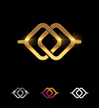 Golden Logo Shape Vector Sign Stock Illustration