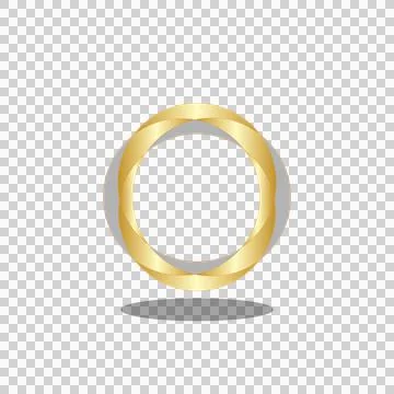 Golden logo shaped ring illustrator Illustrazione stock