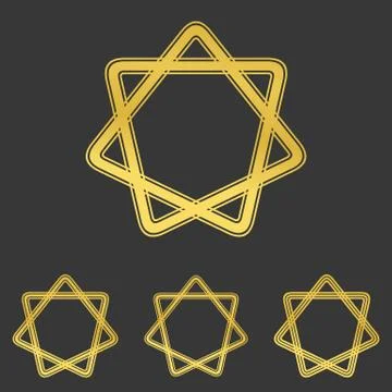 Golden loop star logo design set Ilustração Stock