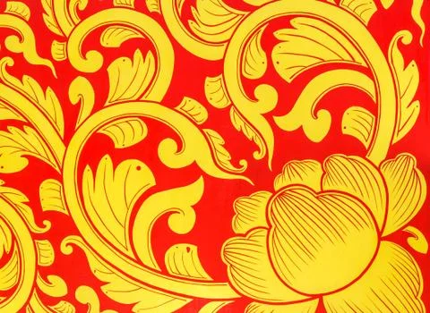 Golden lotus pattern Foto stock