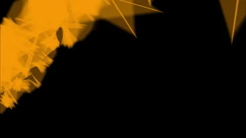 Golden Low Poly Particle Ribbon Flowing on Black Background in Seamless 3D Stock Footage 339109364