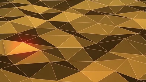 Golden low poly waving surface as lovely background Stock Footage 81772385