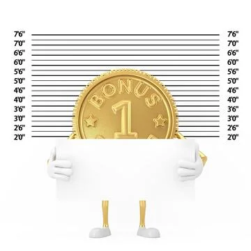 Golden Loyalty Program Bonus Coin Person Character Mascot  with Identificatio Stock-Illustration