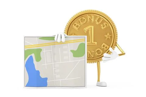 Golden Loyalty Program Bonus Coin Person Character Mascot with Abstract City  스톡 일러스트