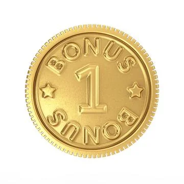 Golden Loyalty Program Bonus Coin. 3d Rendering Illustrazione stock