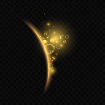 Golden luminous eclipse in dark space effect Ilustración de archivo