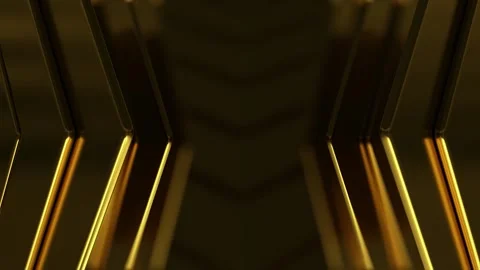 Golden luxurious abstract visualization of shiny lines and particle background.  Stock Footage 261789268