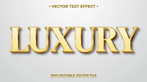 Golden luxury 3d editable text effect with gold and glossy style Stock Illustration