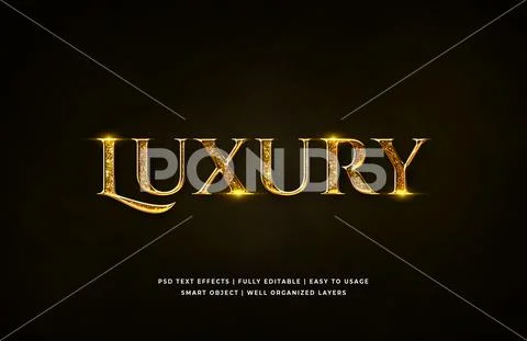 Golden luxury 3d text style effect mockup - PSD Template PSD Template