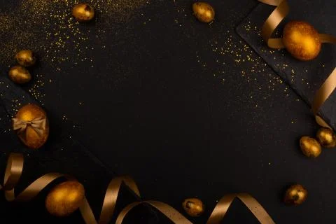 Golden luxury easter eggs Stock Photos