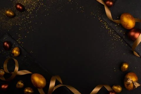 Golden luxury easter eggs Stock Photos