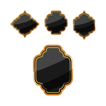 Golden luxury frames creating elegant banner designs Stock Illustration