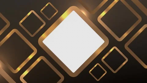 Golden Luxury Square Left Frame Placeholder Video stock 233069810