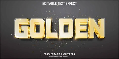 Golden luxury vector 3d text effect with modern style design Stock Illustration