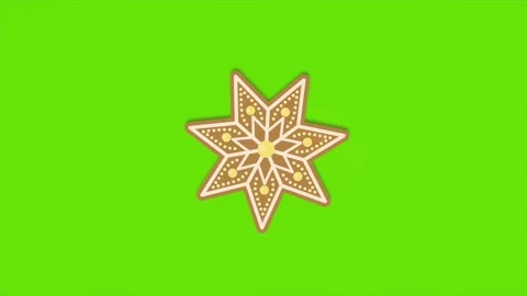 Golden magic christmas star rotating with glowing effect on green background Stock Footage 320867798