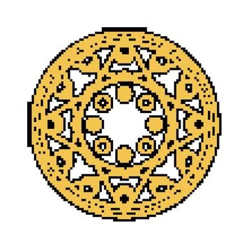 Golden magic circle featuring moon phases and stars Illustrazione stock