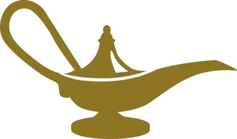 Golden magic lamp Illustrazione stock