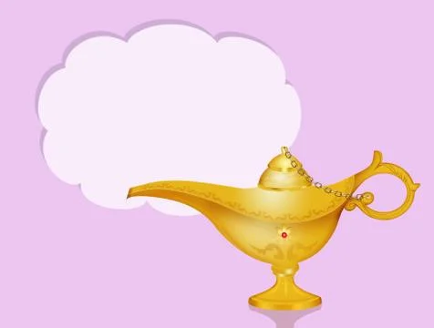 Golden magic lamp Stock Illustration