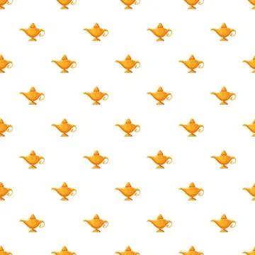 Golden magic lamp pattern creating an enchanted background Stock Illustration