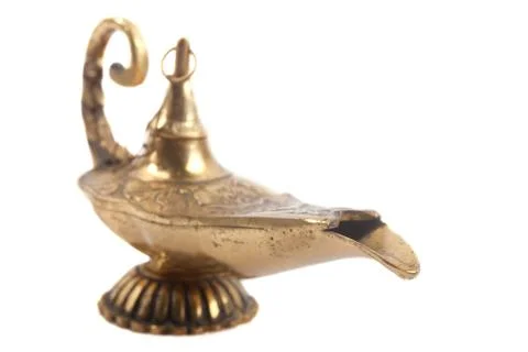 Golden Magic Lamp Stock Photos