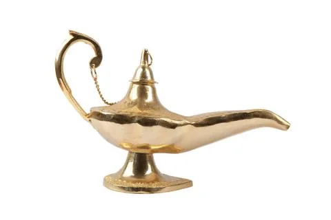 Golden Magic Lamp Stock Photos