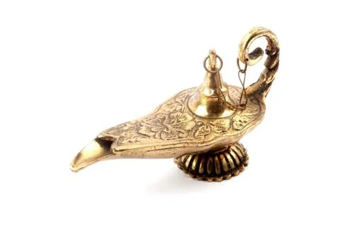 Golden Magic Lamp Stock Photos