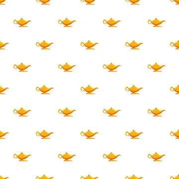 Golden magic lamp repeating seamless pattern background Stock-Illustration