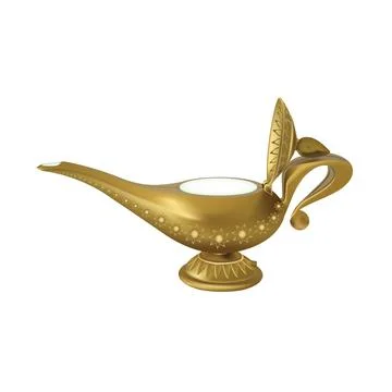 Golden magic lamp vector design illustration on a white background Stock Illustration