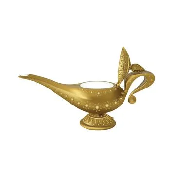Golden magic lamp vector design illustration on a white background Stock Illustration