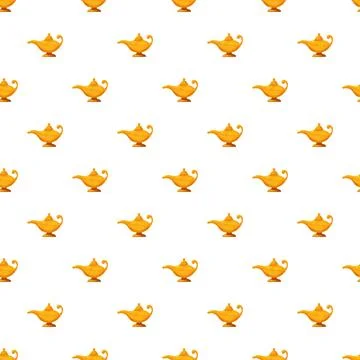 Golden magic lamps creating seamless pattern Stock Illustration