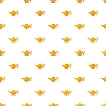 Golden magic lamps creating a seamless pattern Stock Illustration