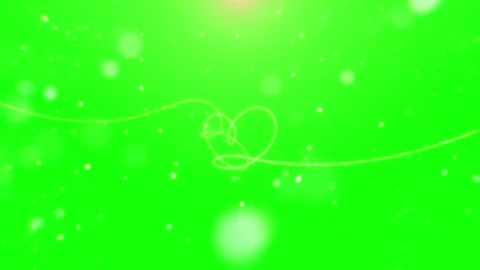 Golden magic particles on green screen. Glowing light trail overlay for video Video stock 339755610