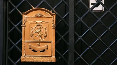 Golden Mailbox with Lion Video stock 83321640
