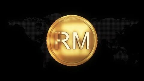 Golden Malaysian ringgit Currency symbol golden Malaysian ringgit currency sign Stock Footage 279330200