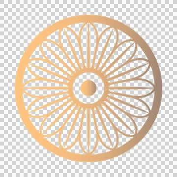 Golden mandala is featuring metallic gradient on transparent background with Stock Illustration