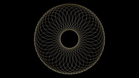 Golden Mandala Geometric Patterns Rotating Seamless Loop Stock Footage 341993072