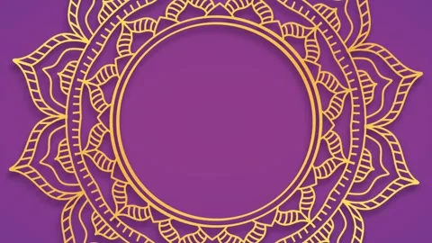 Golden Mandala Motion Graphic Background Loop for Navratri Festival and Spi.. Stock Footage 344531319