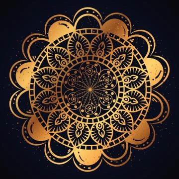 Golden mandala pattern background Stock Illustration