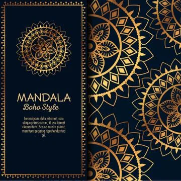 Golden mandala pattern background Stock Illustration