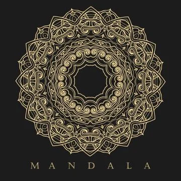 Golden Mandala Pattern Illustration Illustrazione stock