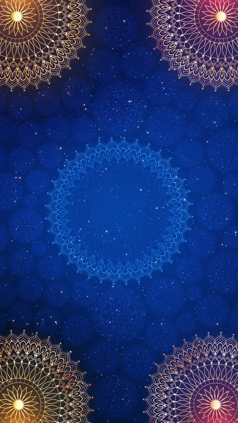 Golden Mandala Pattern Radiating Abstract Light spiritual, Festival background. Stock Footage 341902803